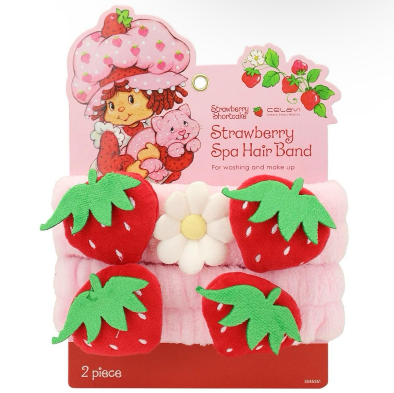2 PCS STRAWBERRY SHORTCAKE SPA HAIR BAND