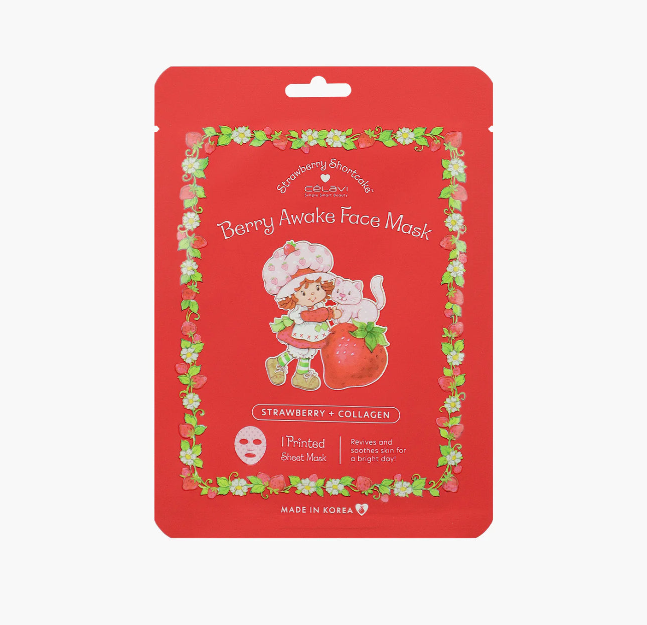 5PC STRAWBERRY SHORTCAKE FACE SHEET MASK