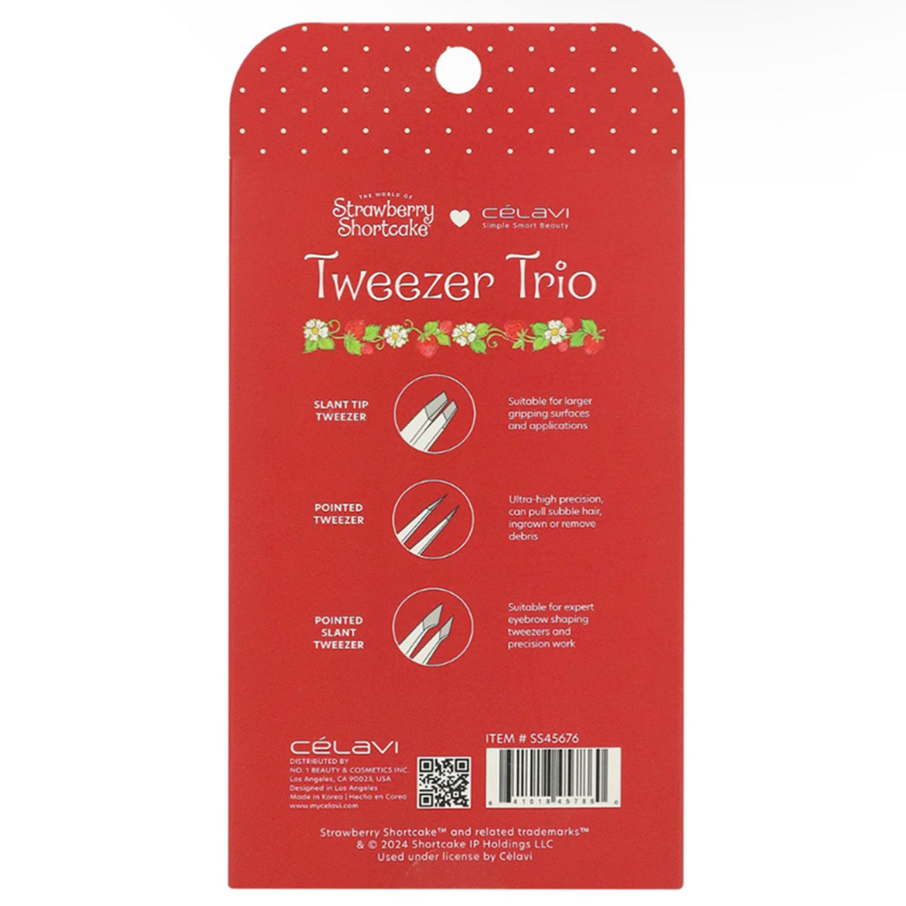 STRAWBERRY SHORTCAKE 3PC PRINTED TWEEZER SET