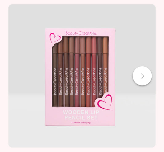 Wooden lip pencil set