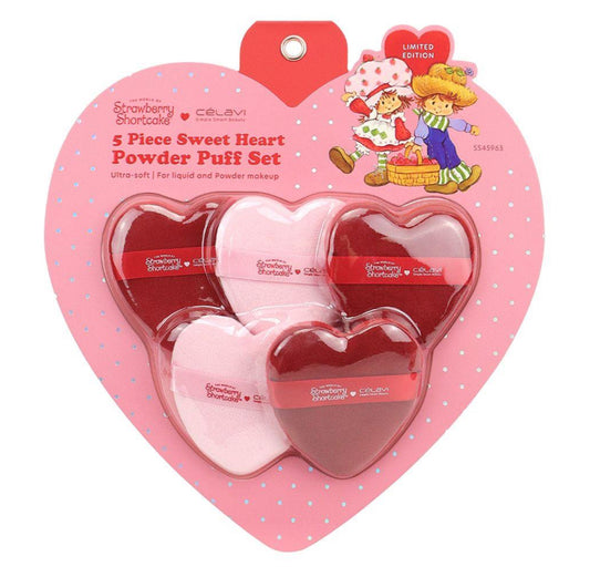 STRAWBERRY SHORTCAKE 5PC SWEET HEART POWDER PUFF SET