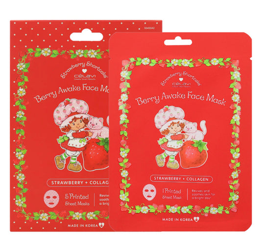 5PC STRAWBERRY SHORTCAKE FACE SHEET MASK SET