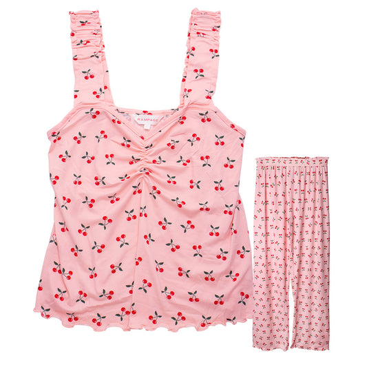 MINI CHERRIES SLEEPWEAR TOP AND PANTS SET